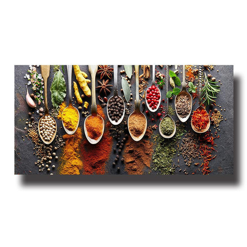 HD Modern Home Leaflet Kitchen Spice Painting Canvas Mural